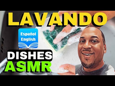 Washing Dishes ASMR soft speaking in Spanish | Water Sounds | Lavando Platos a mano