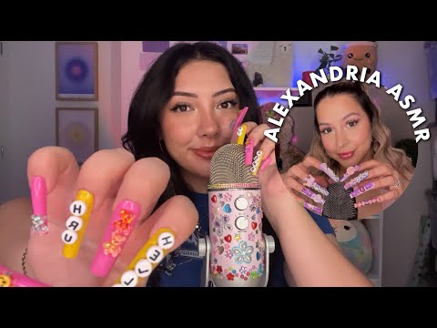ASMR XXL nail clacking, bare mic scratching, hand movements with @AlexandriaAsmr1 💜💗