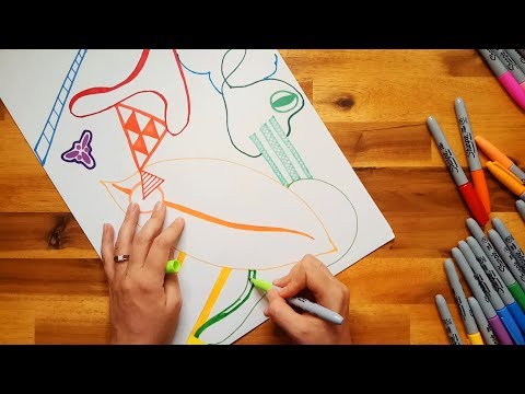 *Whisper* Drawing an Abstract Picture with Sharpies ASMR (Role Play)