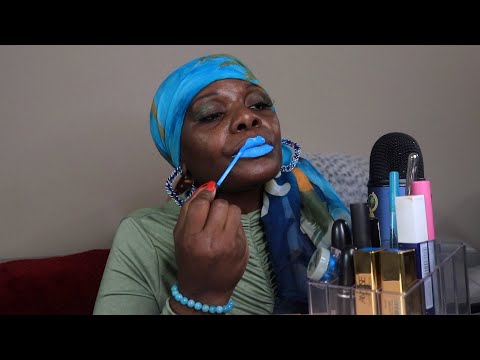 TRYING ON 13 SHADES OF BLUE LIPSTICK COLORS ASMR MAKEUP TRY ON