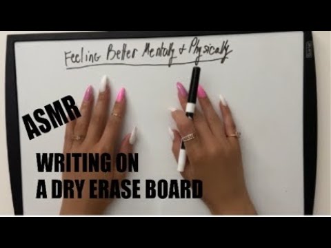 ASMR Writing: Dry Erase Marker on Whiteboard - Ways to Feel Better Mentally & Physically (Whispered)