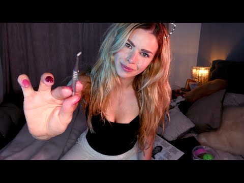 ASMR →BRAIN MELTING← FACE TOUCHING, TRACING AND LENS TAPPING (For Intense Tingles and a Deep Sleep)