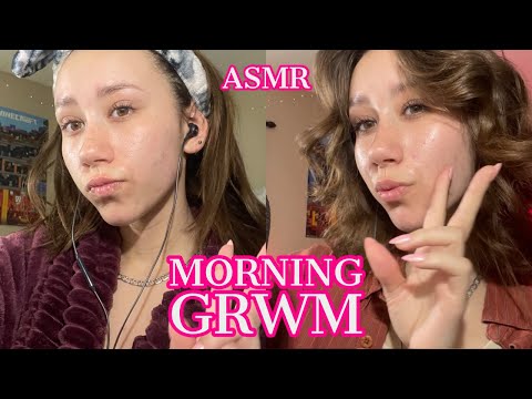 ASMR | chill morning GRWM (whispers+skincare)