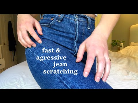 ASMR agressive jean scratching | no talking