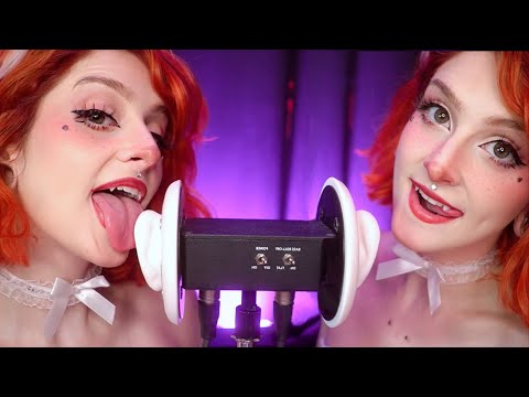 TWIN Double Ear Licking ~Brain Melting~ ASMR (10k Special)