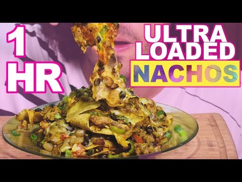 ASMR 1 Hour LOADED Cheesy Nachos ( Crunch + Soft Eating Sounds Loop ) NO TALKING 먹방| Nomnomsammieboy