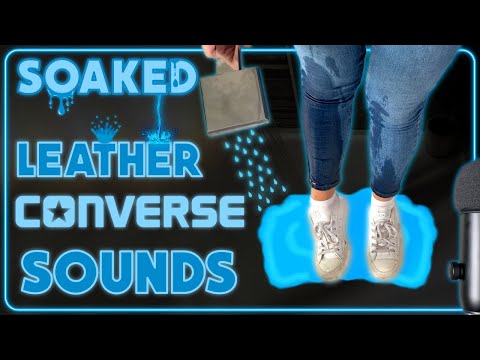[ASMR] Wet Jeans & Converse | Washing Trainers | Soaked Leather  !!