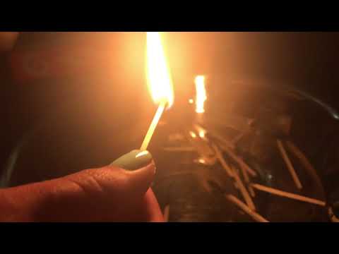 ASMR Lighting Matches (no talking, loud scratching sounds, sizzling and burning sounds)