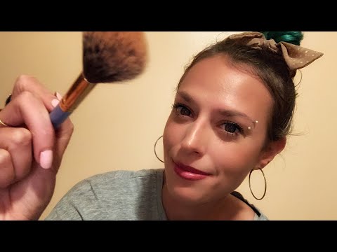 ASMR personal attention- brushing your face to sleep, pampering, soft spoken, mouth sounds ✨