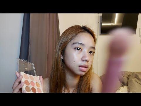 ASMR friend giving u soft dewy make up for first date! (mouth sounds)