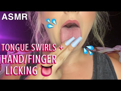 ASMR | finger + hand licking w/ tongue swirls + flutters 💦 WET MOUTH SOUNDS 💦