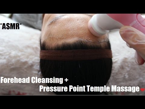 ASMR SKIN CLEANSING (FOREHEAD) + PRESSURE POINT TEMPLE MASSAGE (SOO RELAXING) !!! (-__-)