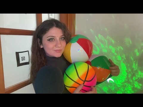 ASMR | Inflating and Playing with Beachballs | ASMR inflatables ♥️♥️🩷