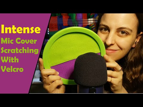 ASMR Intense Mic Scratching With Velcro Bat - Strong, Loud Scratching for Maximum Tingles