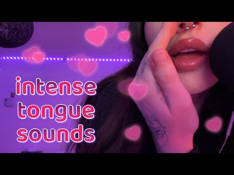INTENSE tongue sounds  asmr ♡ FAST and AGGRESSIVE mouth sounds, hands sounds