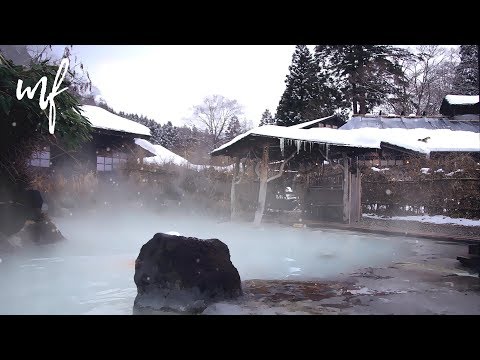 Japanese Onsen ASMR Ambience (during winter, so nice ice and snow sounds)