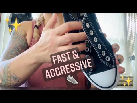⚡️ASMR Fast & Aggressive //👟Shoe Tapping & Scratching // Whispered