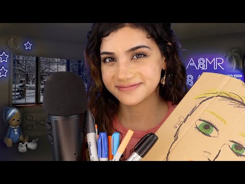 ASMR Chewing Gum While Drawing You on Cardboard with Sharpies