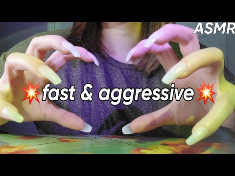ASMR ♡ fast and aggressive build up tapping and scratching (no talking)