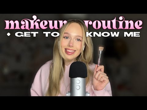 ASMR makeup routine and get to know me