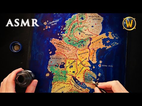 ASMR World of Warcraft | Drawing Map of Kalimdor | 2 hours