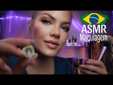 ASMR Maquiando Você 💄 atenção pessoal e sussurros | Makeup Roleplay