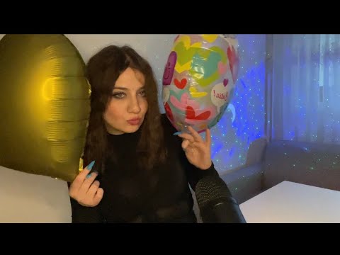 ASMR | Blowing Mylar Balloons | Spit Painting Asmr 🥳❤️‍🔥❤️‍🔥😘