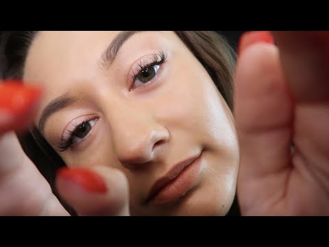 [ASMR] Relaxing Face Touching & Up-Close Whispers ♡