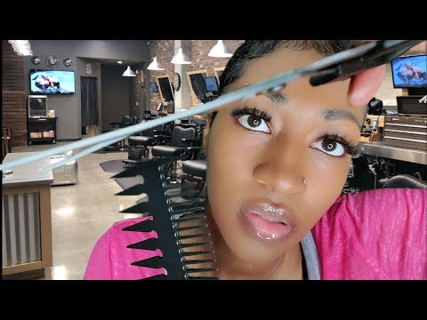 Haircut ASMR Roleplay (Hair Cutting, Spray Sounds, Personal Attention, Fluffy Mic, Up Close)
