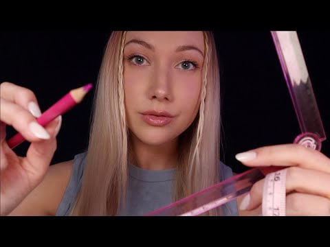 ASMR Measuring & Drawing On Your Face (marker/pencil sounds) ✨