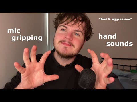 ASMR | Fast & Aggressive mic gripping, hand sounds, visual triggers +