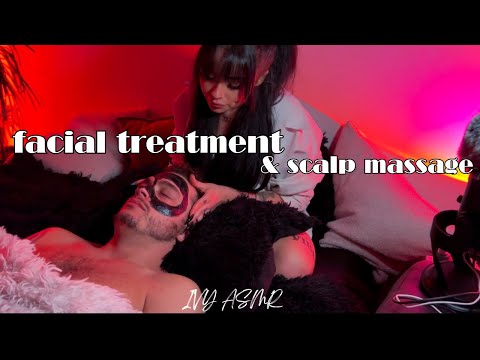 IVY ASMR - Facial treatment & scalp massage🥰 💕- My first time doing ASMR on a real person😍❤️‍🔥