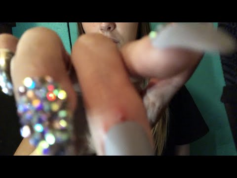 ASMR up close camera lens tapping and touching face tapping and touching lo-fi asmr acrylic nails
