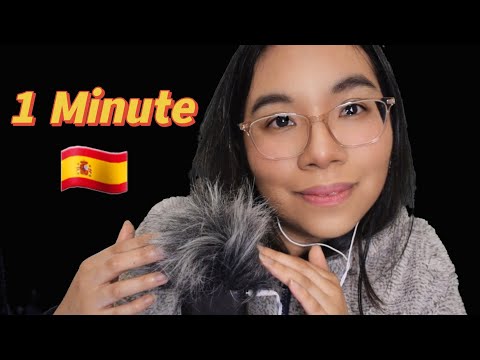 ASMR RELAX IN 1 MINUTE (Spanish Whispers & Fluffy Mic Scratching) 😴💤 RELÁJATE EN UN MINUTO