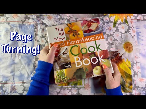 ASMR Page turning & squeezing! (Whispered version) Nice water-damaged cook book! Good Housekeeping