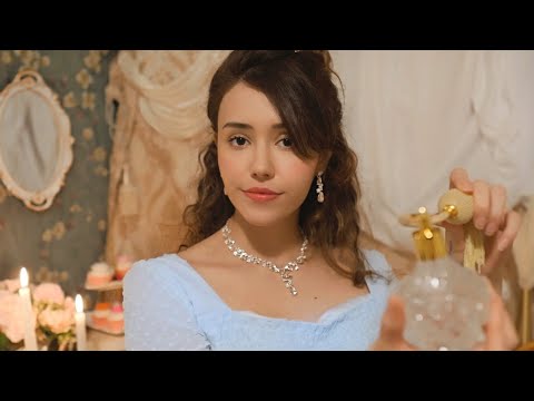 ASMR - Preparing you for the Ball Roleplay, Regency Era 18th Century (makeup and hair pampering)