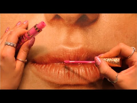 ASMR Triggers on People's Lips (Applying Liquid Lipstick, Tracing, Whispering) For Sleep