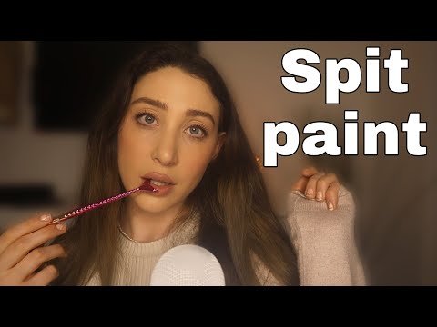 SPIT PAINT WITH DIFFERENT BRUSHES ASMR