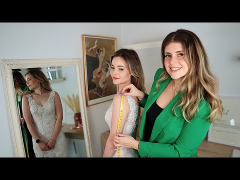 ASMR Perfectionist Bridal Studio 👰 Body Measuring | Dress Fitting & Clothes Fixing [Real Person]