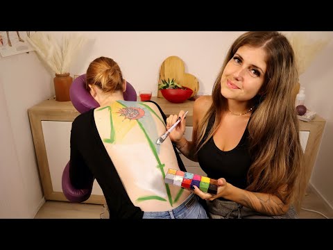 ASMR | The JOY of Body Painting 🎨 Super Tingly Back Drawing & Tracing | Real Person deutsch/german