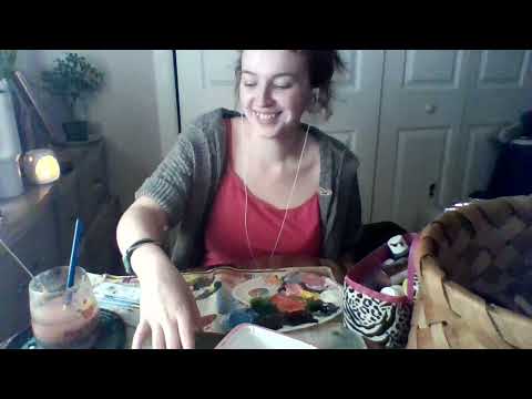 ~ASMR~ Painting and Whisper Rambles (talking about piercings, sourdough bread, etc.)