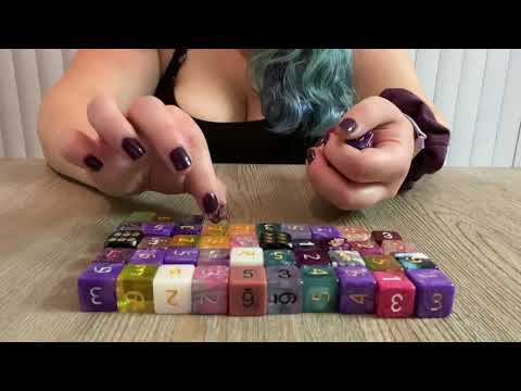 (ASMR) Talking and counting 100 gaming dice to celebrate 100 subscribers!
