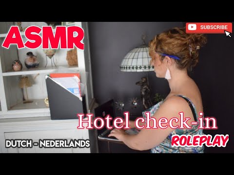 ASMR : Dutch / Nederlands : hotel check-in /( typen, papier, plastic)