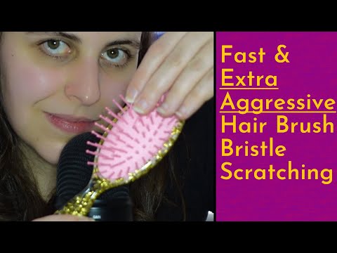 ASMR Fast & Extremely Aggressive Hair Brush Bristle Scratching, Very Intense, Won't Be For Everyone!