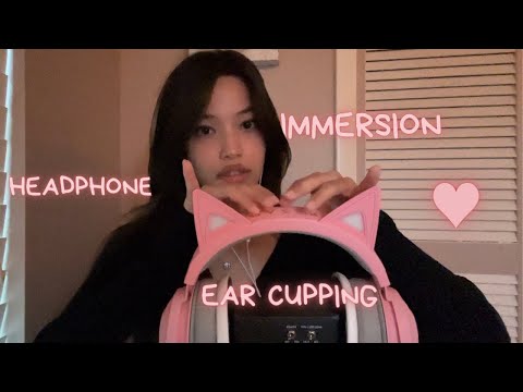 ASMR 🎧✨ Ear Cupping Whispering & Headphone Immersion