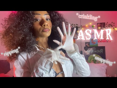 ASMR Fast and Aggressively Ripping Latex Gloves 🧤✨ (Crinkling & Snapping Sounds) + More!     #asmr