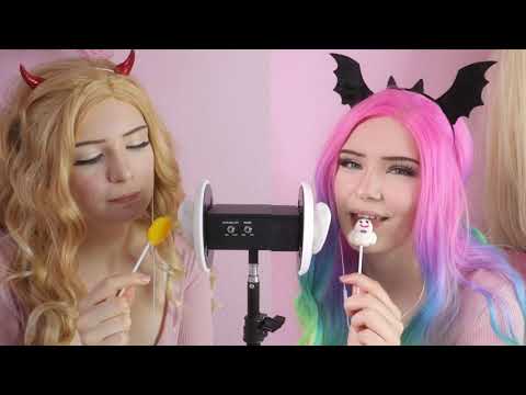ASMR - Halloween Twin Lollipop licking | Lealolly
