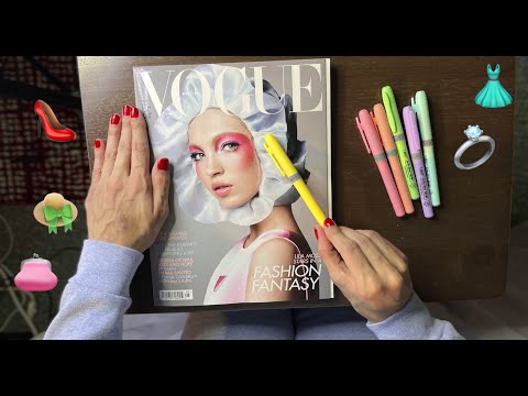 ASMR Magazine Page Turning Pointer, Soft Spoken (Fashion Magazine!)