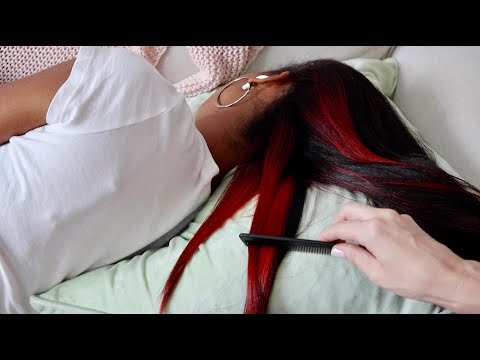 ASMR | Hair combing, parting, & tracing on Lauren ❤️ (whisper)