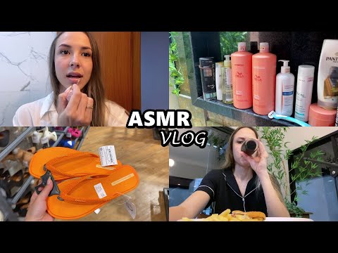 ASMR Vlog - Comprinhas, passeio no shopping, mercado, etc..